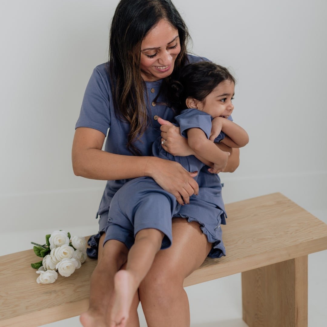 Baby/Kids' 2-Piece Bamboo Short Sleeve Henley Lounge Set | Dusty Lilac