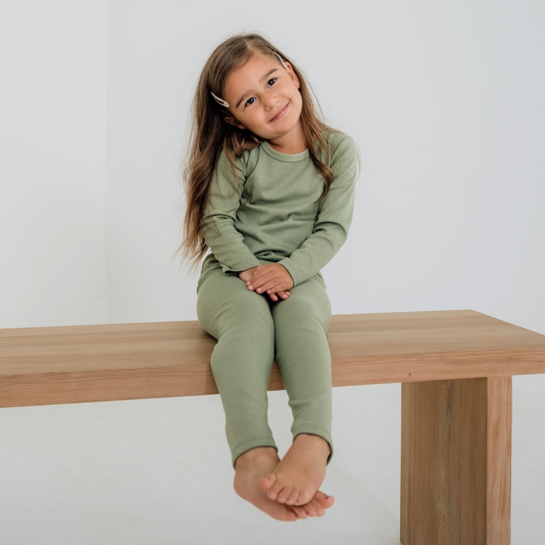 Baby/Kids' Bamboo 2-Piece Long-Sleeve Lounge Set | Sage